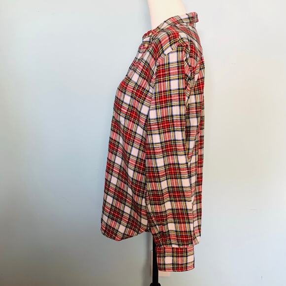 J. Crew Classic Fit Flannel Shirt in Snowy Stewart Tartan Plaid Size 8 - Picture 3 of 7